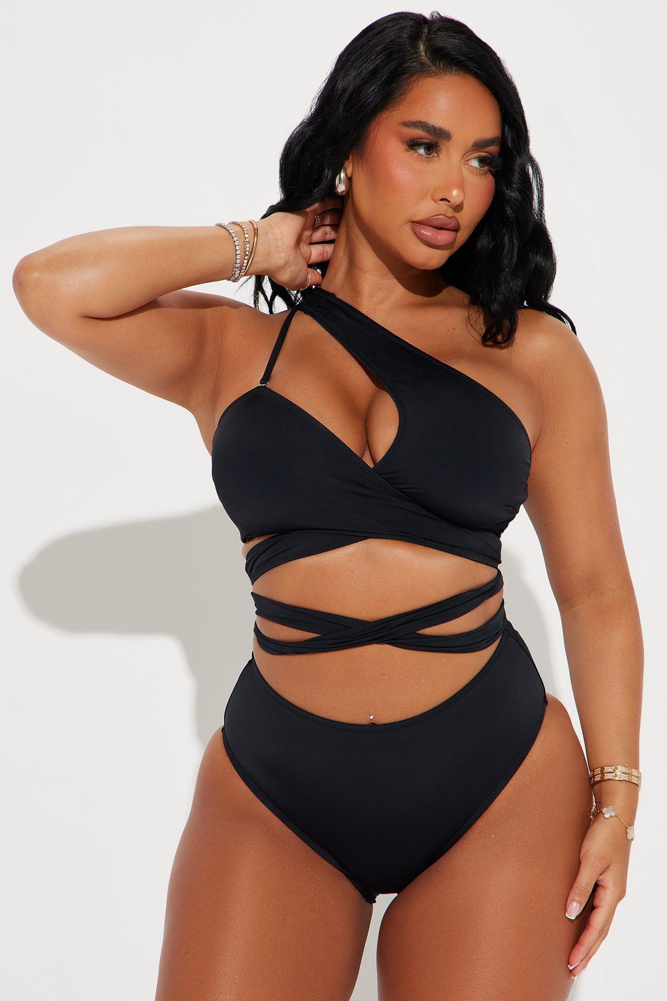 Sipping On Coconuts Strappy Cutout 2 Piece Bikini - Black Product Image