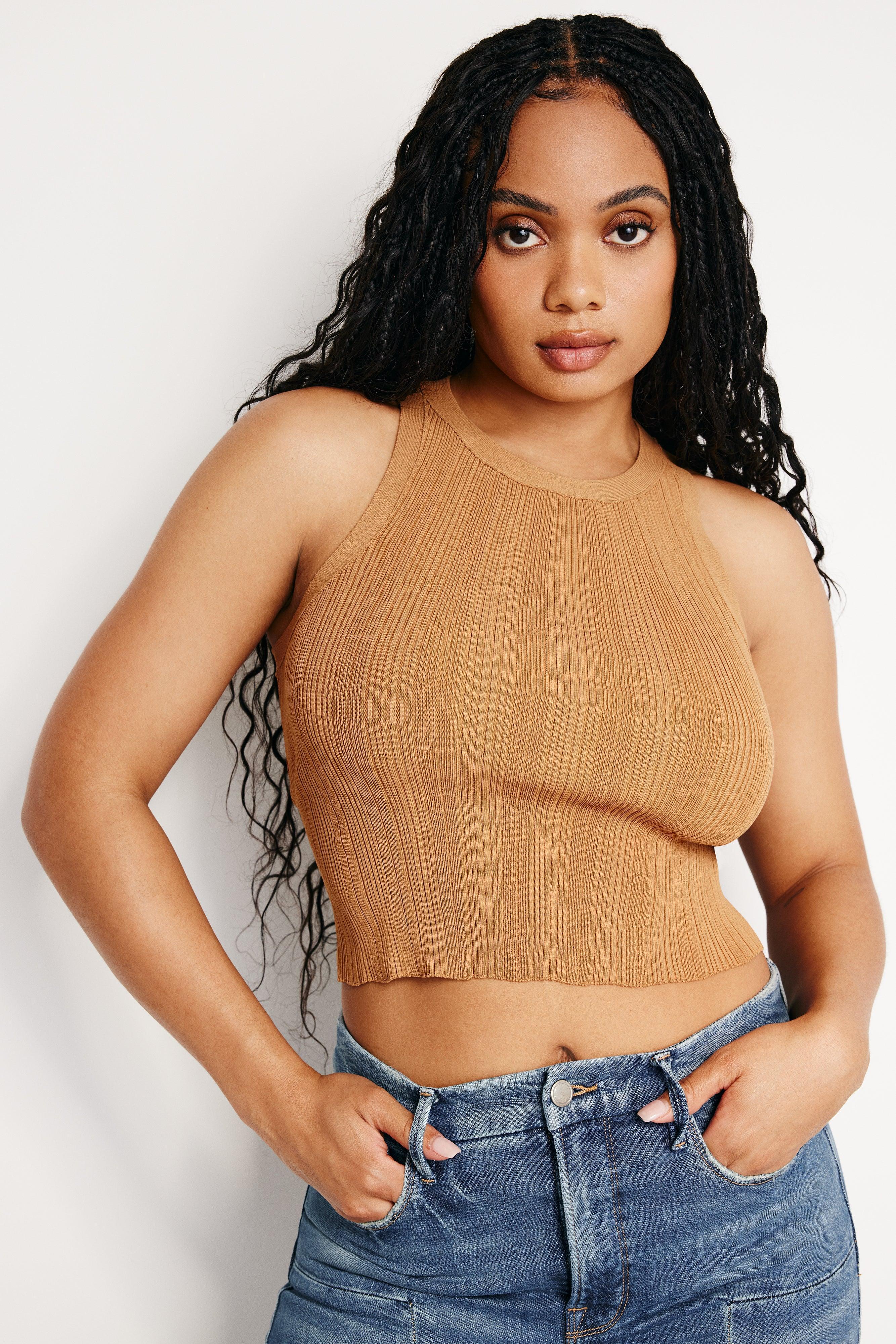 RIBBED KNIT CROPPED TANK TOP | CANYON003 Product Image