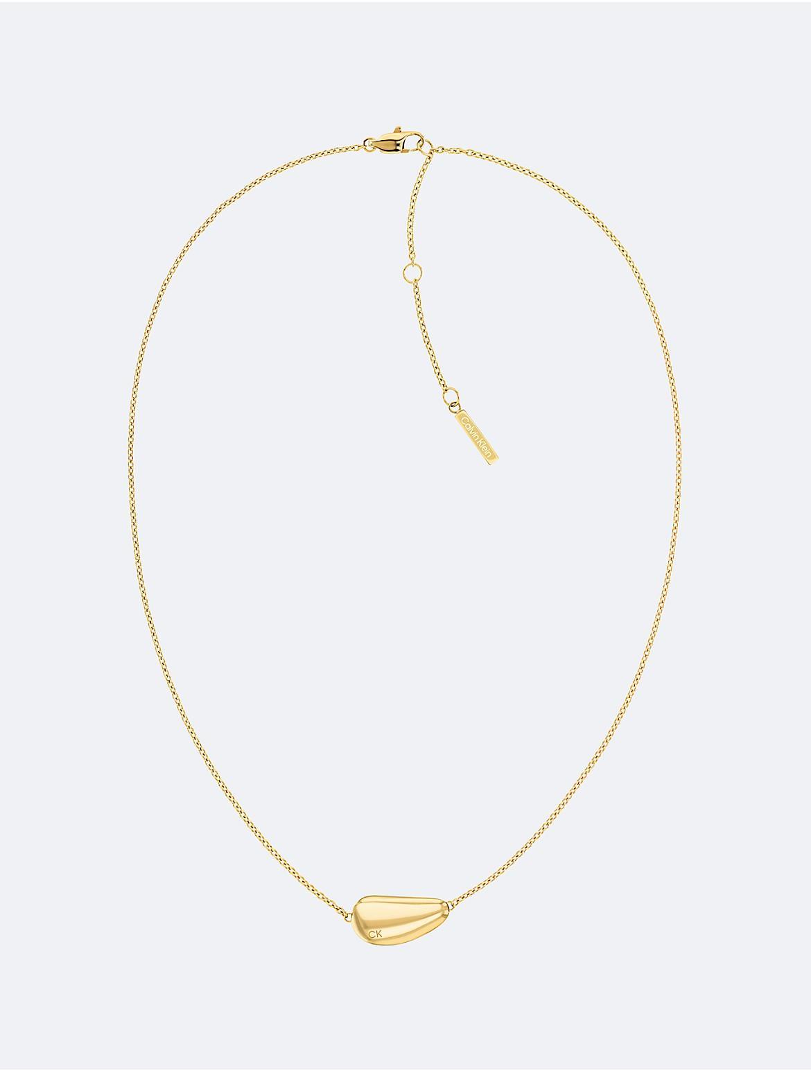 Calvin Klein Womens Drop Pendant Link Necklace - Metallic Product Image