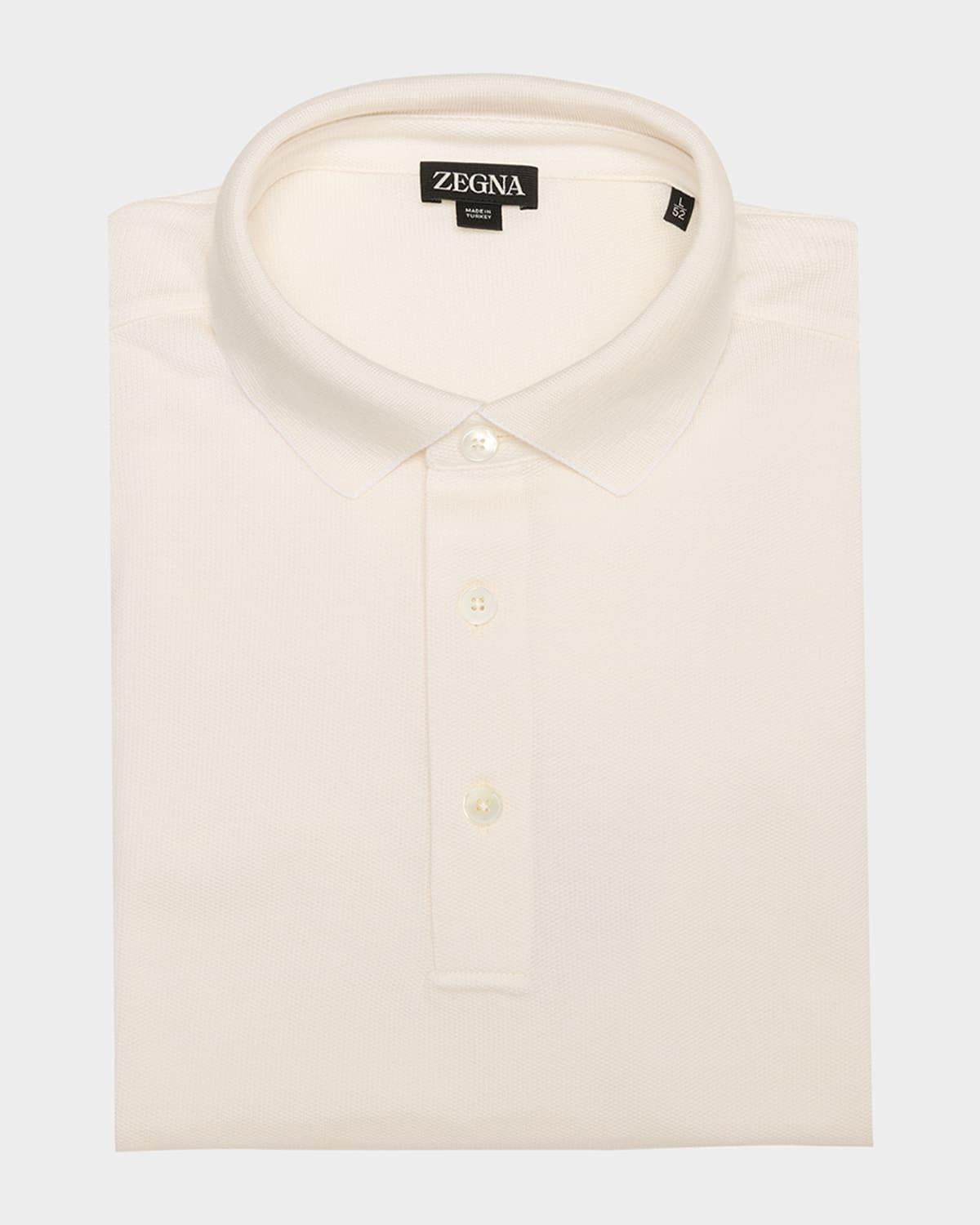 Men's Cotton and Silk Polo Shirt Product Image