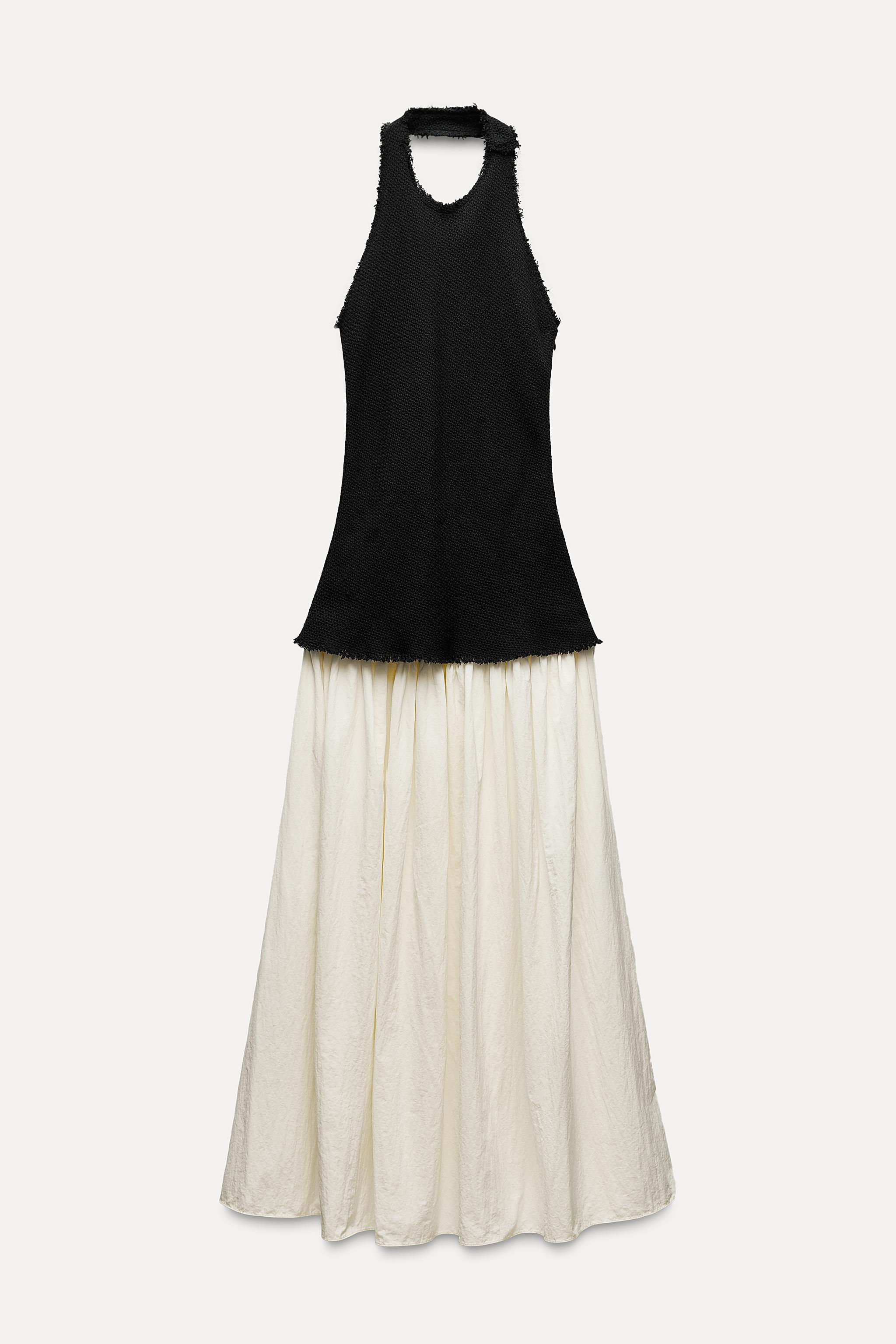 CONTRAST HALTER DRESS ZW COLLECTION Product Image