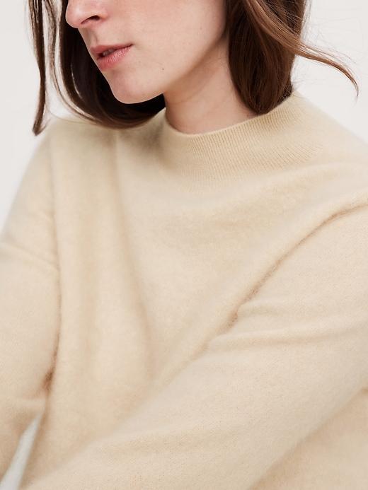 Brushed Cashmere Mock-Neck Sweater Product Image