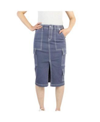 Indigo Poppy Womens Slate Cargo Skirt Product Image