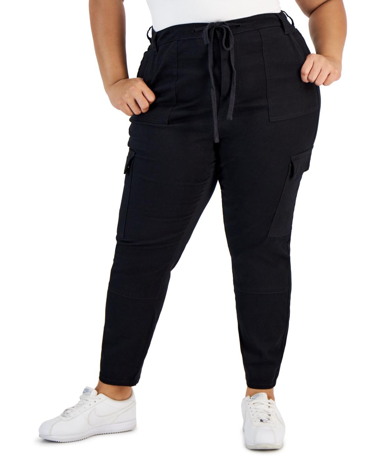 Celebrity Pink Trendy Plus Size Skinny-Leg Drawstring Cargo Pants Product Image