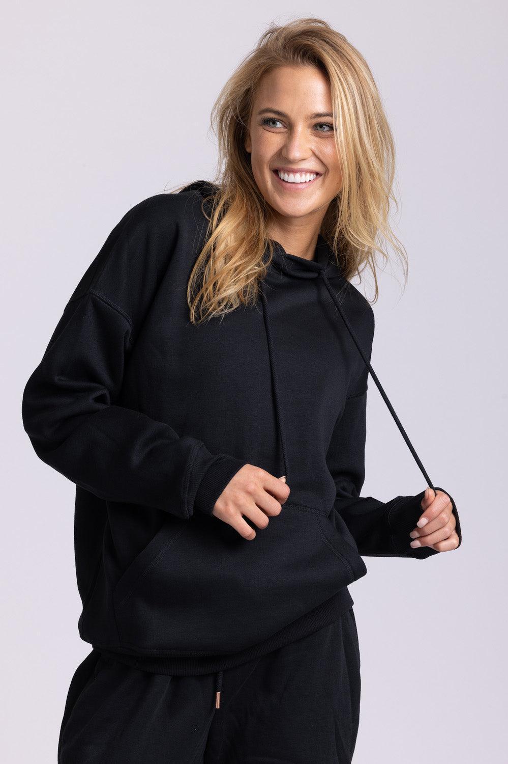 Dawn Fleece Hoodie Sweatshirt - Black Female Product Image