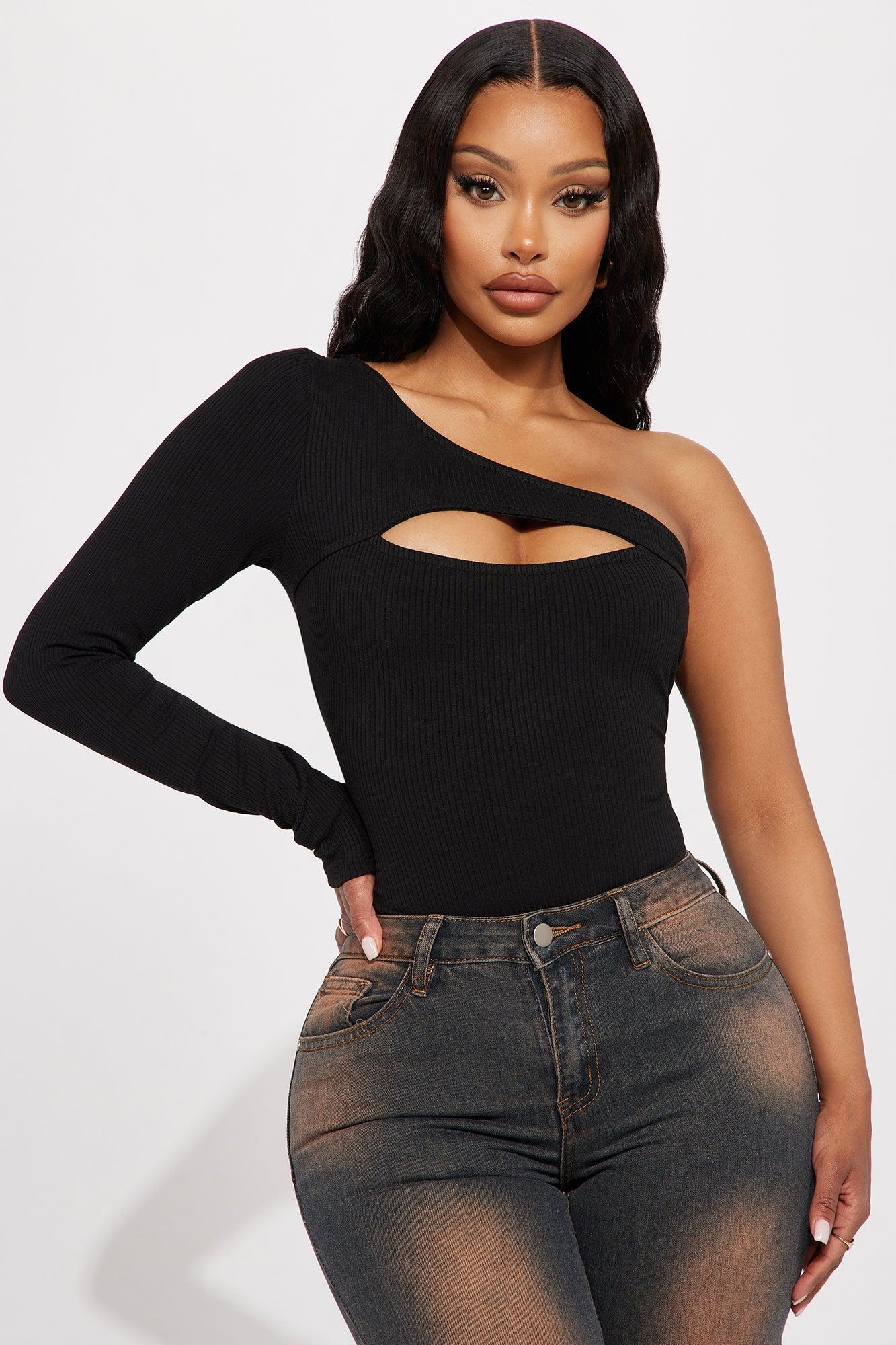 She's All That One Shoulder Bodysuit - Black Product Image