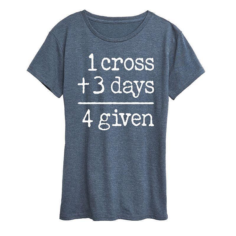 Womens One Cross Three Days Graphic Tee Grey Green Product Image