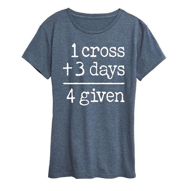 Womens One Cross Three Days Graphic Tee Grey Blue Product Image