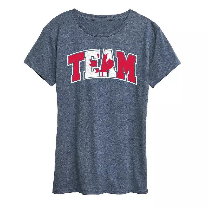 Womens Team Canada Graphic Tee Grey Royal Blue Product Image