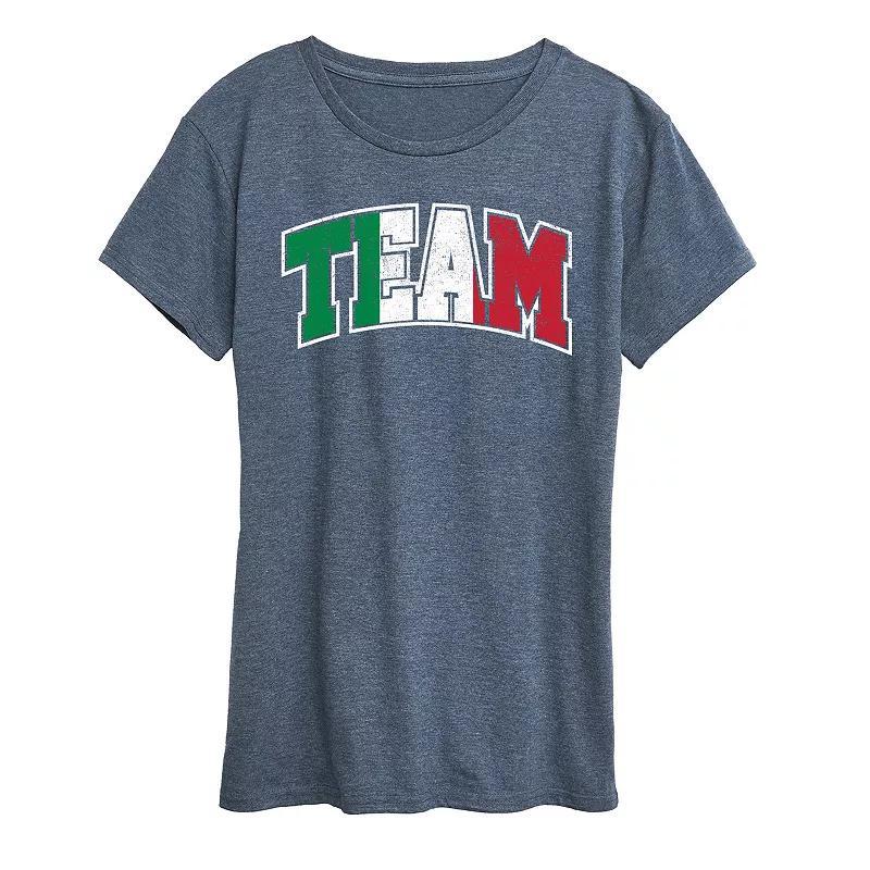 Womens Team Italy Graphic Tee Grey Royal Blue Product Image