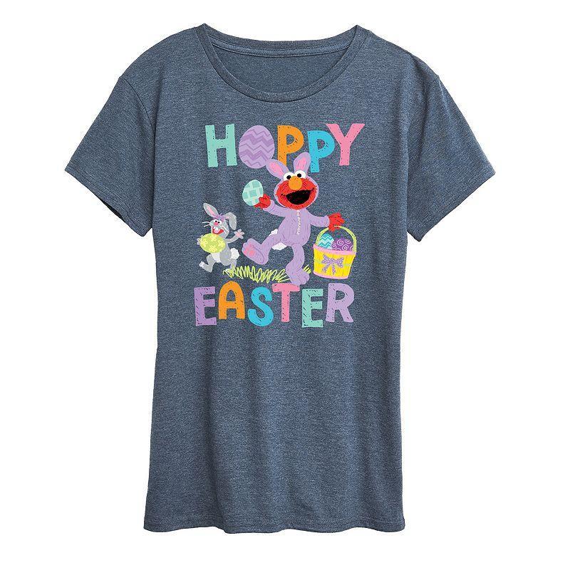 Womens Sesame Street Elmo Hoppy Easter Graphic Tee Heather Grey Product Image