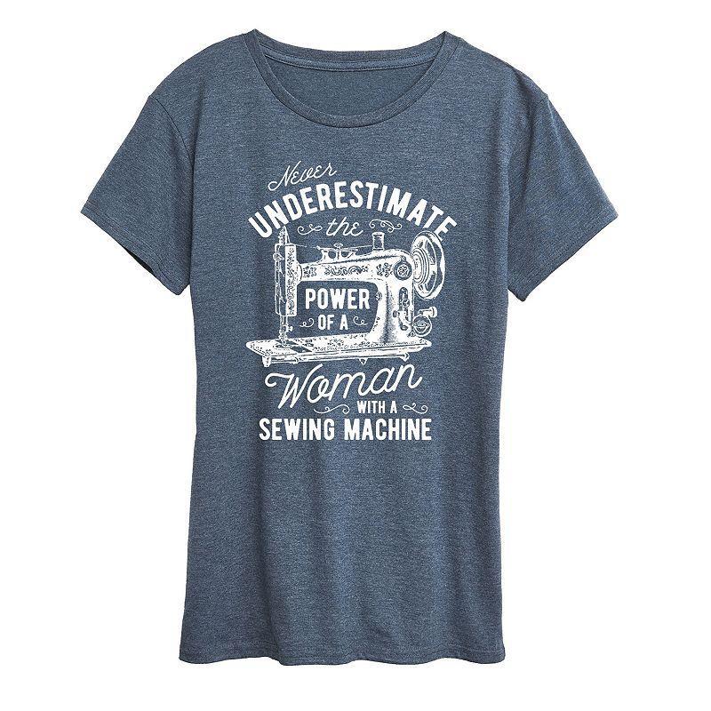 Womens Woman And Her Sewing Machine Graphic Tee Product Image