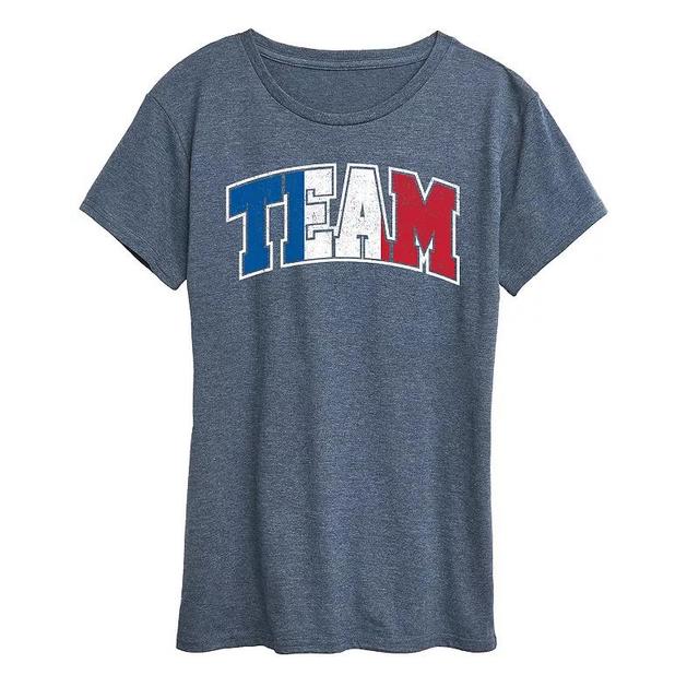 Womens Team France Graphic Tee Grey Blue Product Image