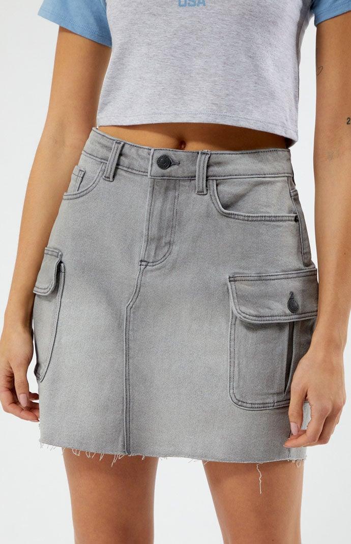 Noisy May Women's Denim Cargo Mini Skirt Product Image