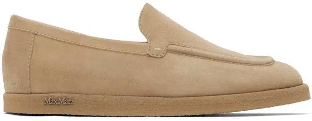 MAX MARA Beige Goat Leather Loafers In 003 Beige Product Image