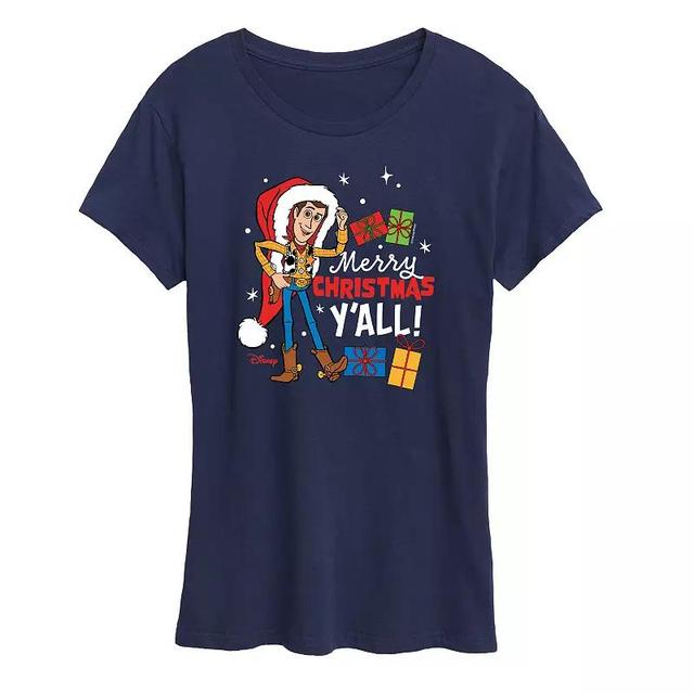 Disney / Pixars Toy Story Womens Christmas Woody Graphic Tee, Girls Product Image