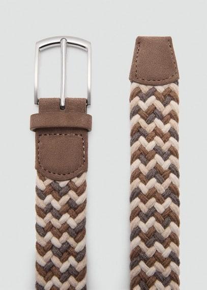 Braided elastic colored belt - Men | MANGO USA Product Image