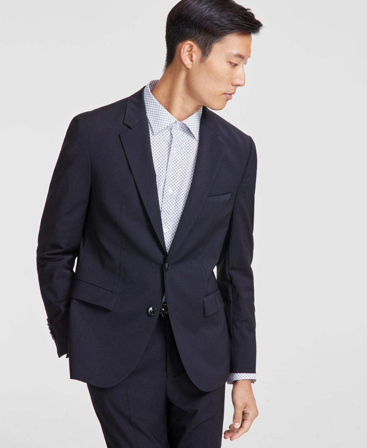 HUGO BOSS Hugo By  Men's Modern-fit Solid Wool-blend Suit Jacket In Blue Product Image