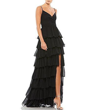 Womens Ieena Sleeveless Tiered Ruffle Gown Product Image