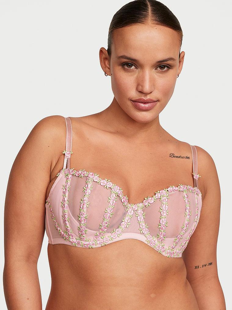 Wicked Caged Rosebud Embroidery Unlined Balconette Bra Product Image