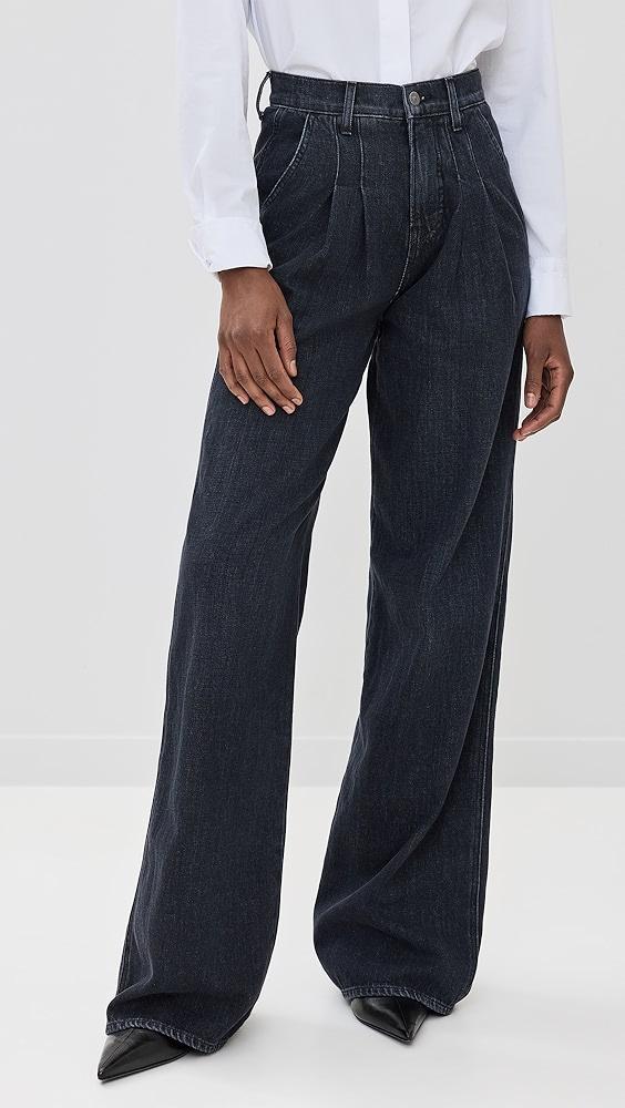 Veronica Beard Jean Mia Pleated Wide Leg Jeans | Shopbop Product Image