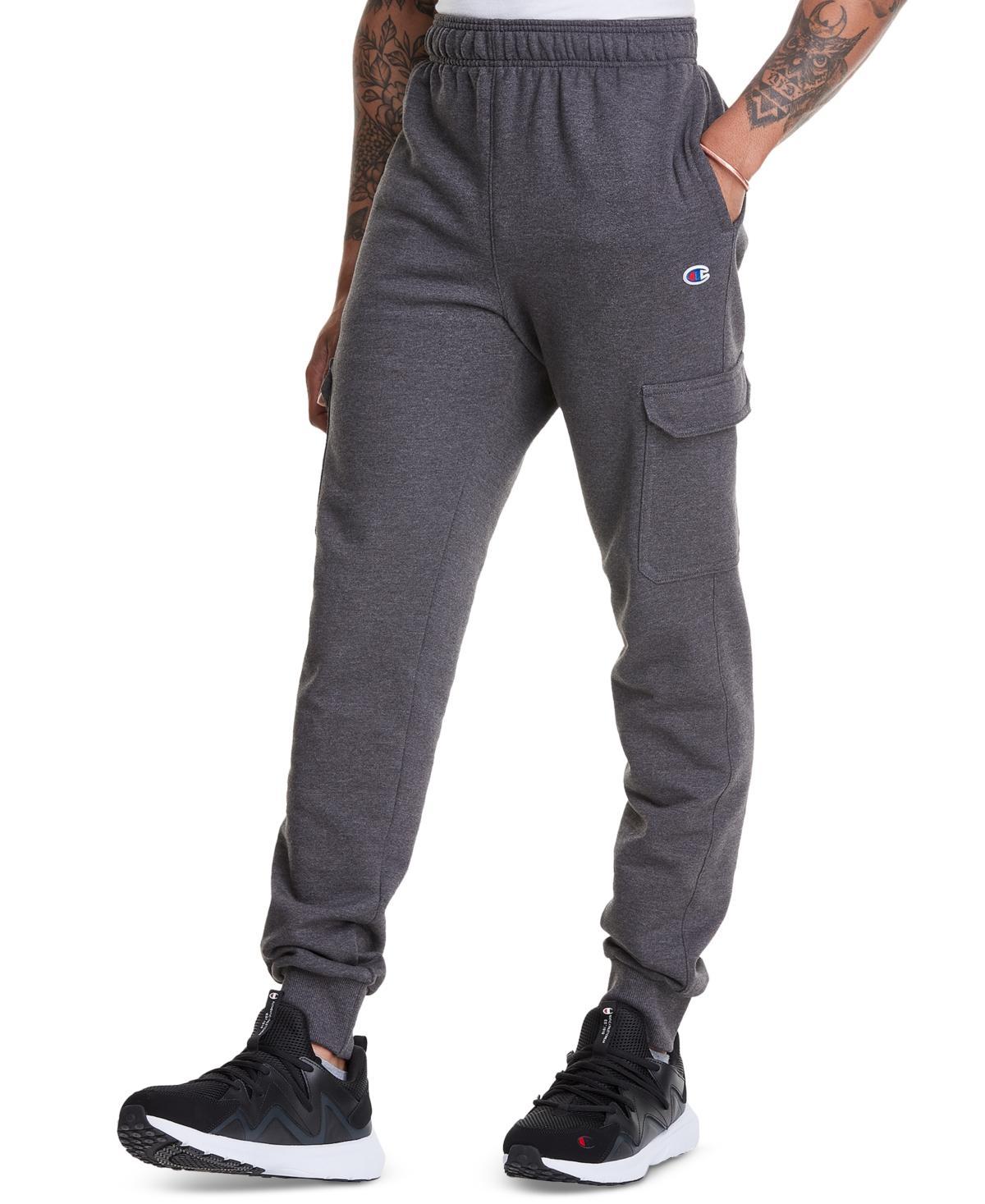 Mens Champion Powerblend Cargo Joggers, 29 Oxford Grey 2XL Product Image