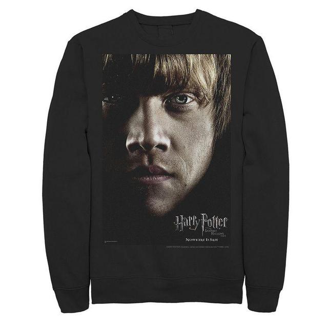 Mens Harry Potter Deathly Hallows Ron Character Poster Fleece Graphic Pullover Product Image