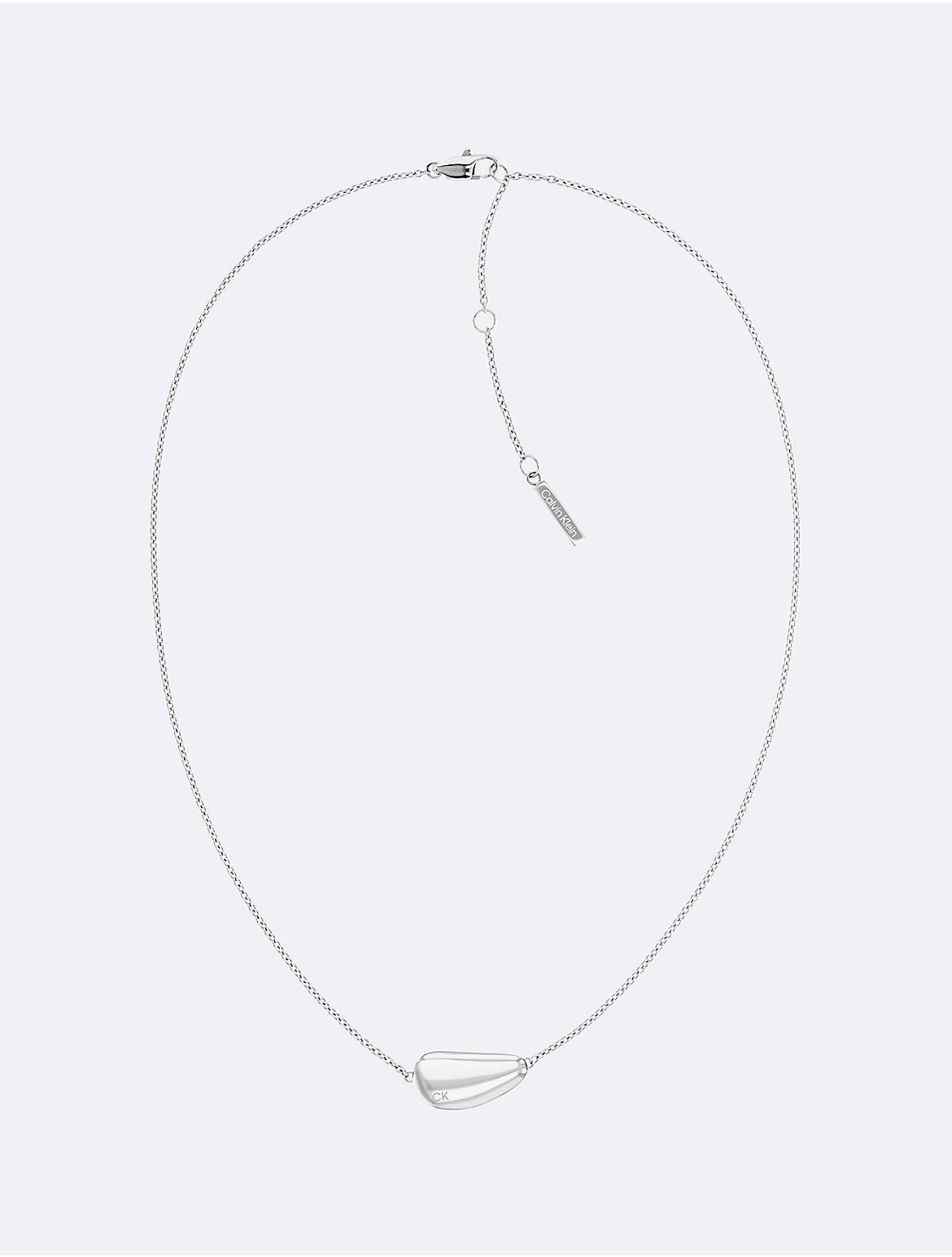 Calvin Klein Womens Drop Pendant Link Necklace - Metallic Product Image