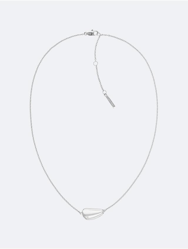 Calvin Klein Womens Drop Pendant Link Necklace - Metallic Product Image