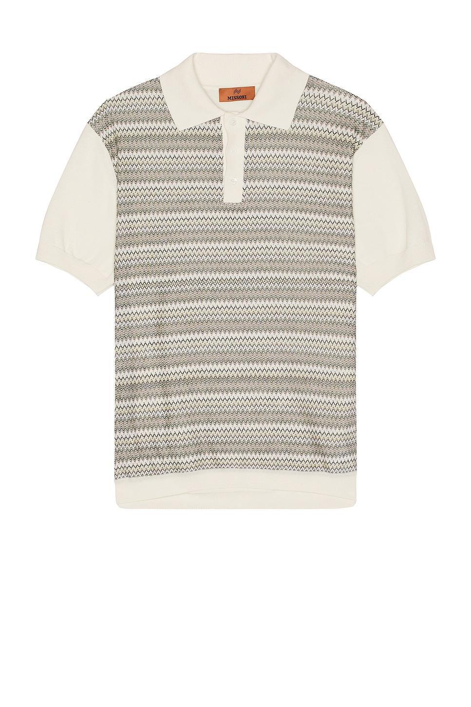 Missoni Short Sleeve Polo White. (also in 46, 48, 52). Product Image