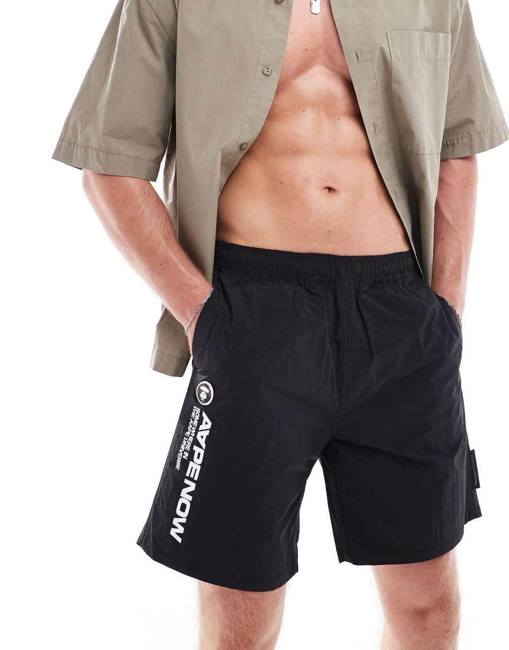 Aape By A Bathing Ape swim shorts with logo in black Product Image