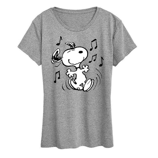 Womens Peanuts Snoopy Dancing Graphic Tee, Girls Red Product Image