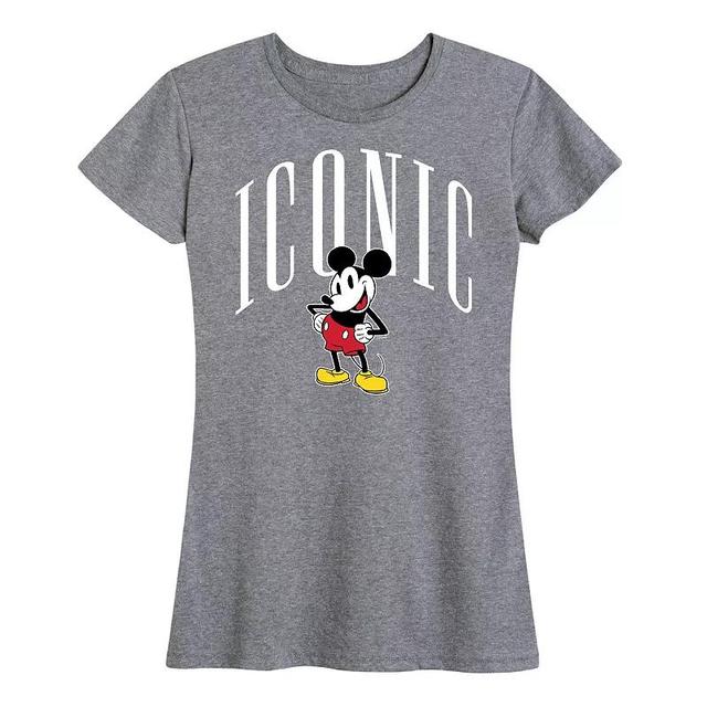 Disneys Mickey Mouse Womens Iconic Graphic Tee Grey Royal Blue Product Image