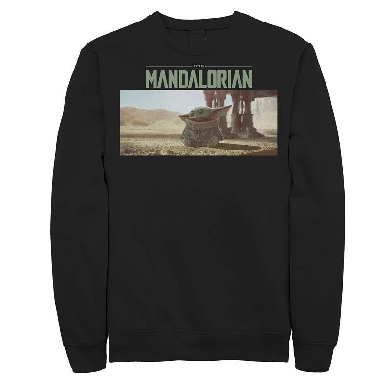 Mens Star Wars The Mandalorian The Child Logo Panel Sweatshirt Blue Product Image