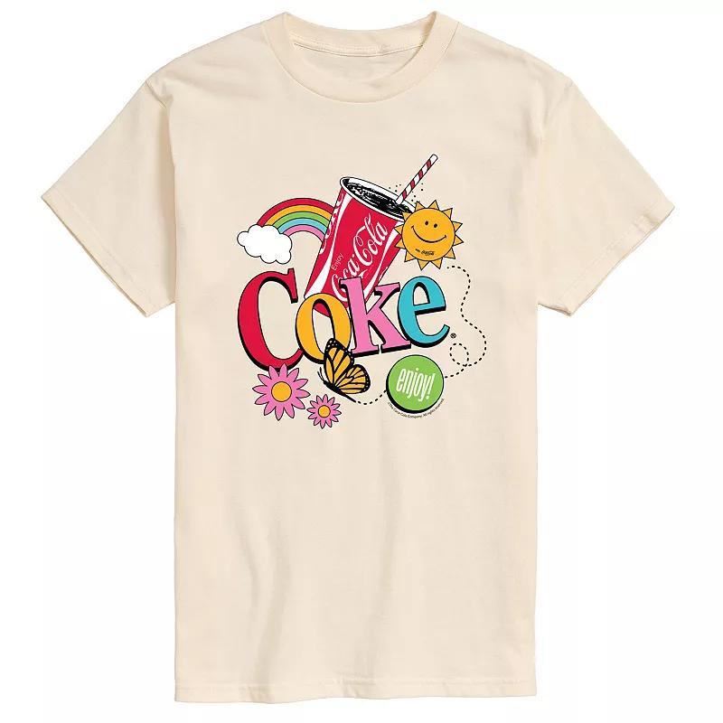 Mens Coke Colorful Collage Graphic Tee Ivory Product Image