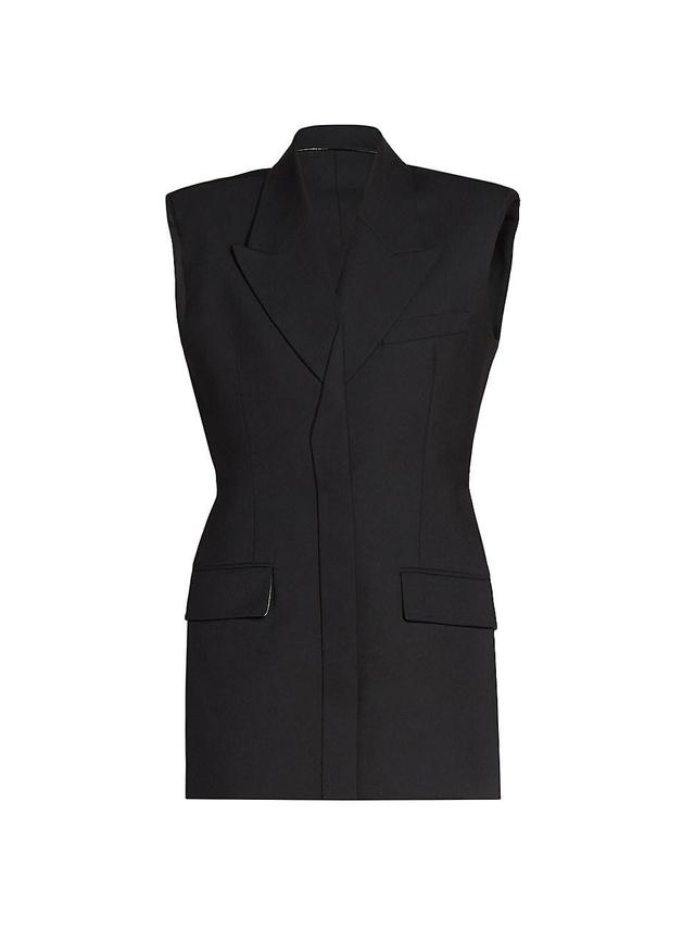 Womens Wool-Blend Tailored Sleeveless Blazer Minidress Product Image