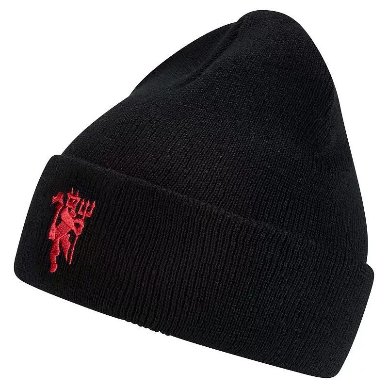 Mens adidas Black Manchester United Woolie Cuffed Knit Hat Product Image