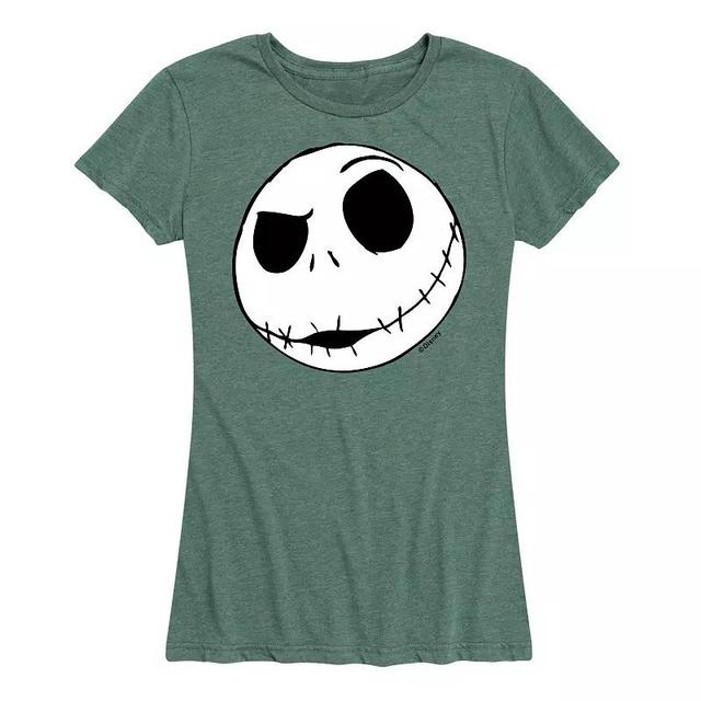 Disneys Nightmare Before Christmas Womens Jack Face Graphic Tee, Girls Product Image