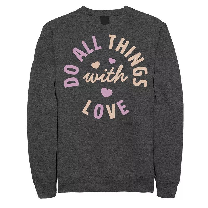 Mens Fifth Sun Do All Things With Love Hearts Sweatshirt Grey Heather Product Image