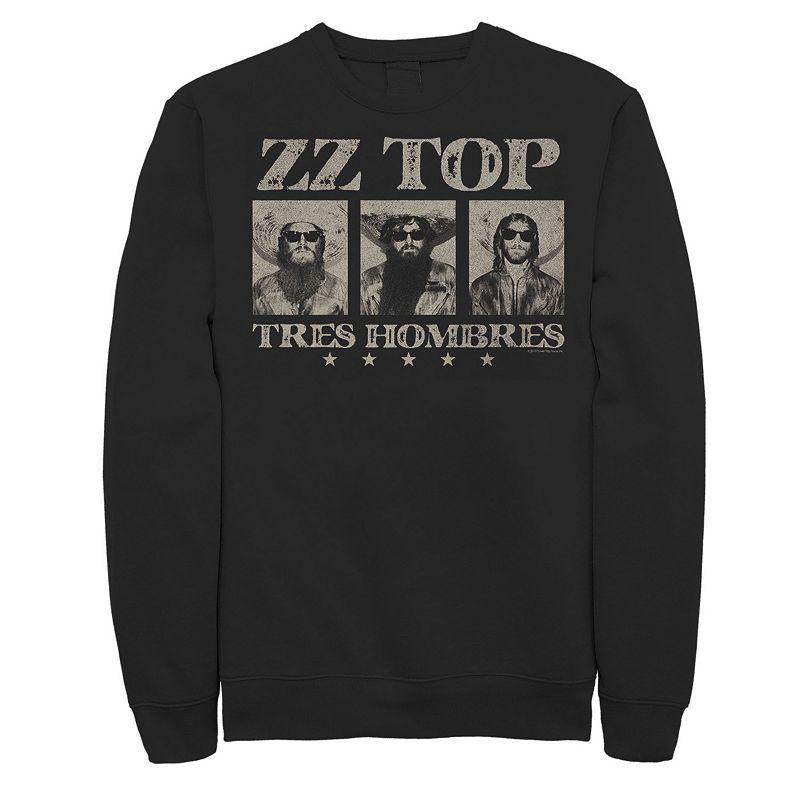 Mens ZZ Top Tres Hombres Portrait Panels Graphic Fleece Pullover Product Image