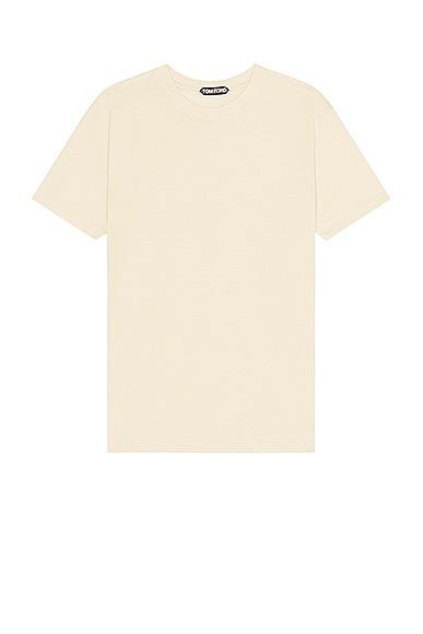 TOM FORD Lyocell Cotton Short Sleeve Tee in Chocolate Product Image