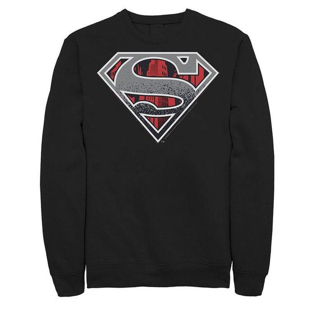 Mens DC Comics Superman Skyline Chest Logo Sweatshirt Product Image