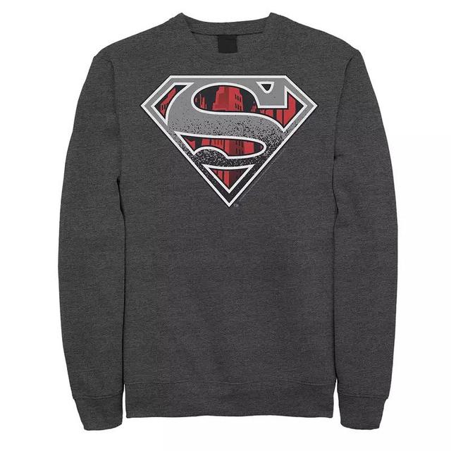 Mens DC Comics Superman Skyline Chest Logo Sweatshirt Product Image