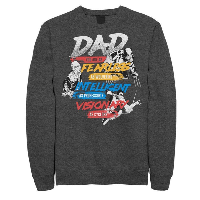 Mens Marvel X-Men Dad You Are As Fearless As Fleece Grey Heather Product Image