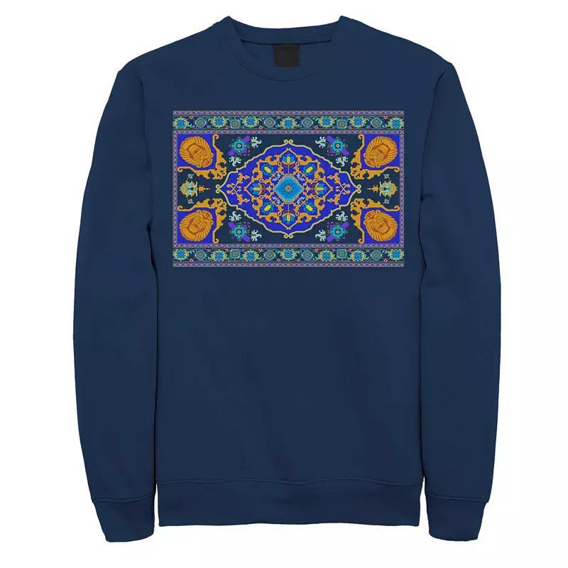 Disneys Aladdin Magic Carpet Panel Print Mens Fleece Sweater Blue Product Image