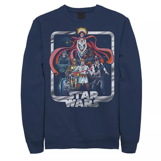 Mens Star Wars Classic Comic Group Sweatshirt Blue Product Image