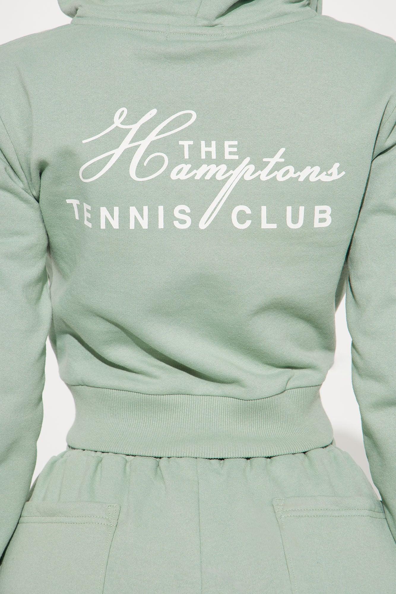 Hamptons Tennis Club Zip Front Hoodie - Sage Product Image