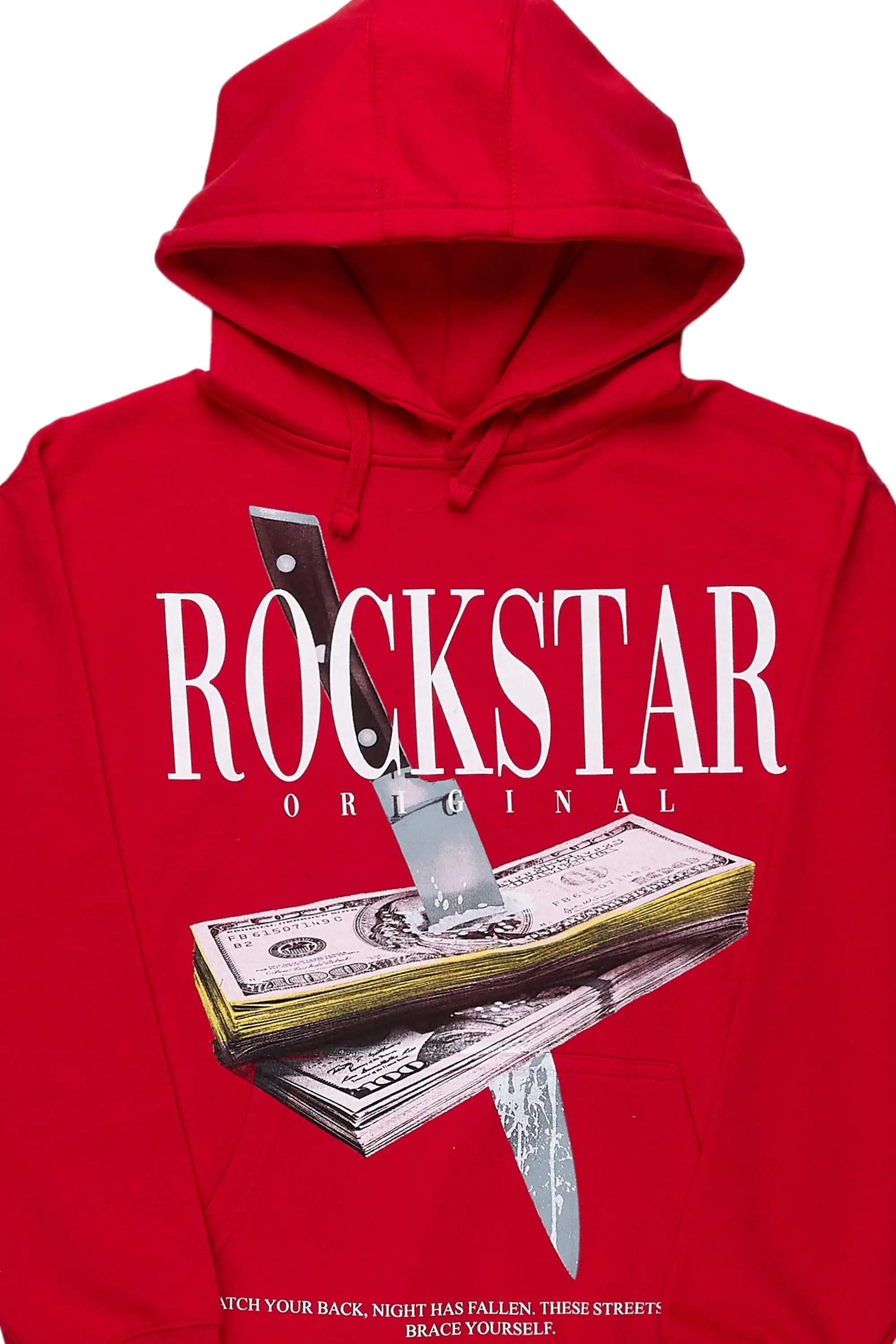 Dayte Nite Red Graphic Hoodie Male Product Image