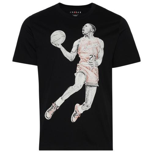 Jordan Mens Jordan Brand Dot MJ Short Sleeve T-Shirt - Mens Black/Sail Product Image