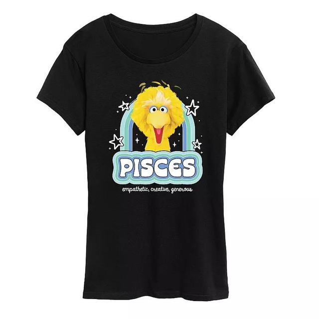 Womens Sesame Street Pisces Big Bird Graphic Tee Blue Product Image